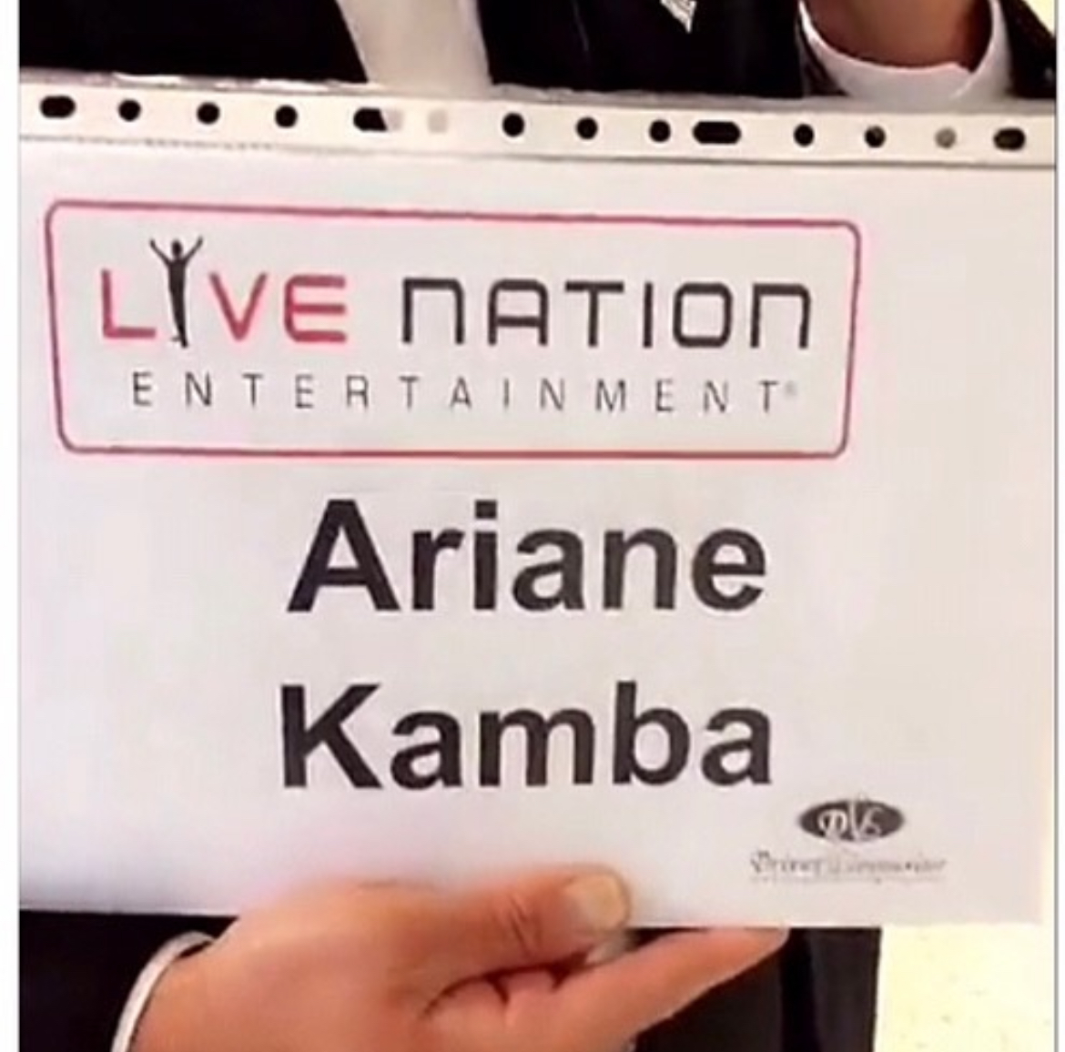 Ariane Kamba's Live Nation Entertainment tour credential